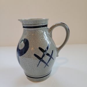 Staffel Stoneware W Germany Colbalt Blue Salt Glazed 8 inch Pitcher